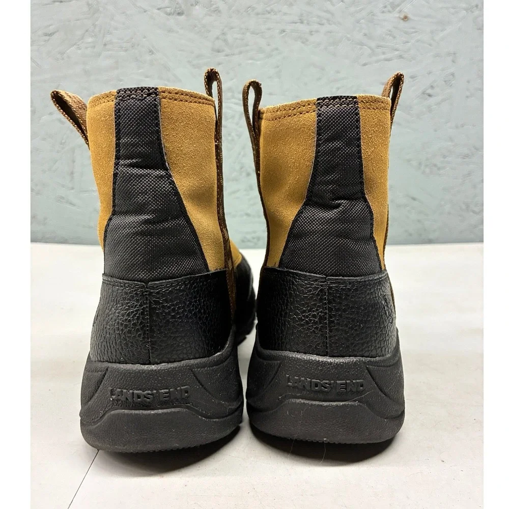 Lands' End Insulated Winter Snow Boots Women's 8B Brown Black Duck Boots Ankle